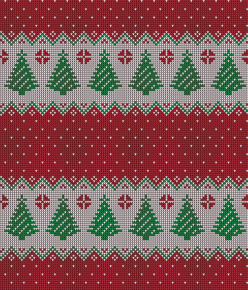 Knitted Christmas and New Year pattern vector