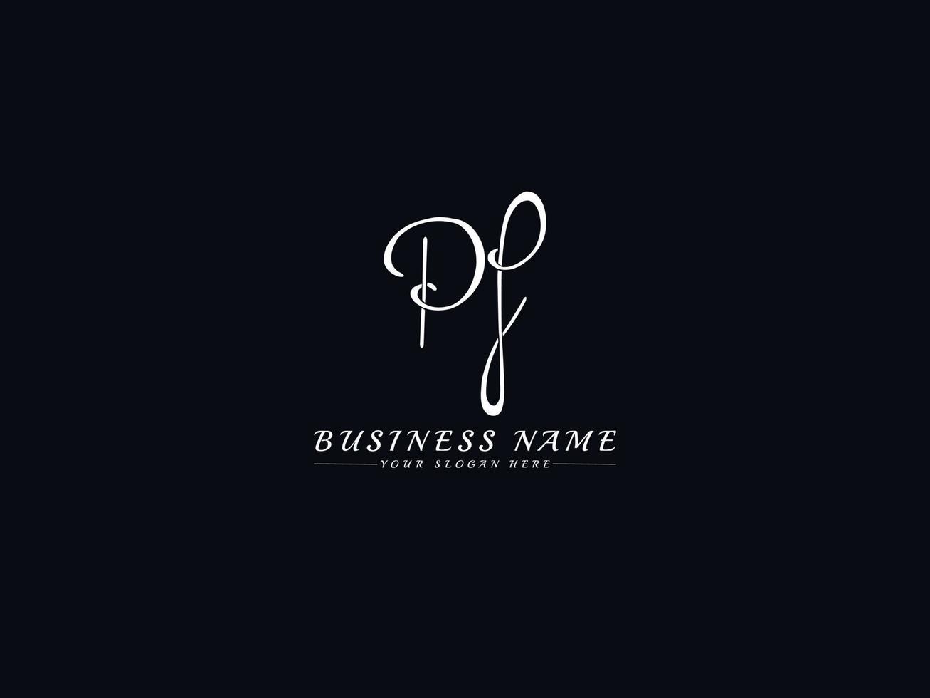 logotipo inicial de la firma pf, diseño exclusivo de la letra del logotipo pf vector