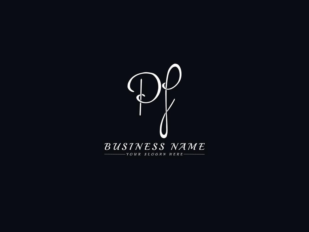 Initial Pf Signature Logo, Unique Pf Logo Letter Design vector