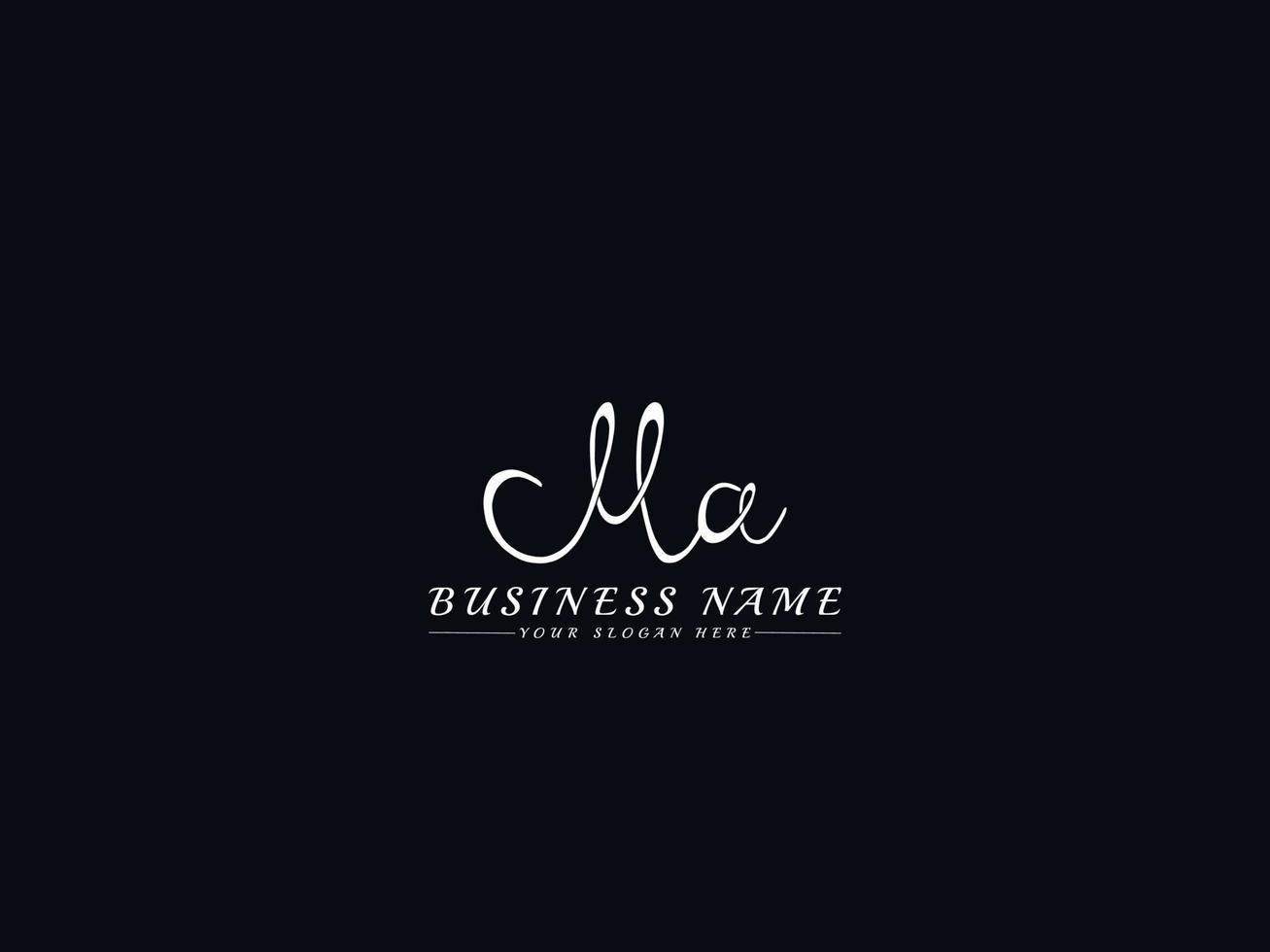 Feminine Ma Logo, New ma Signature Letter Logo Design vector