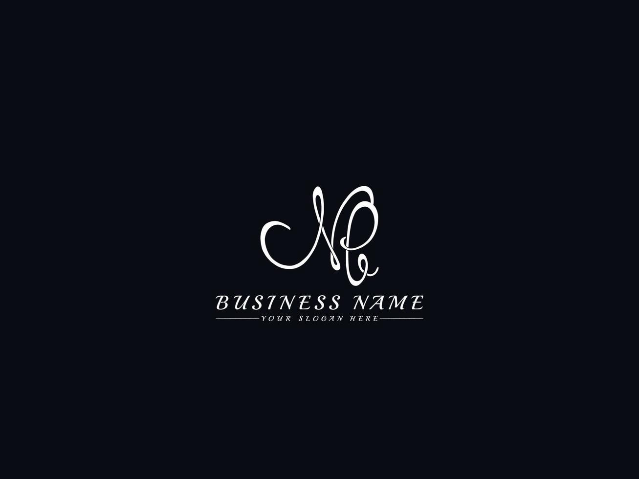 Signature NB Logo Letter Vector, Initial nb Letter Design vector