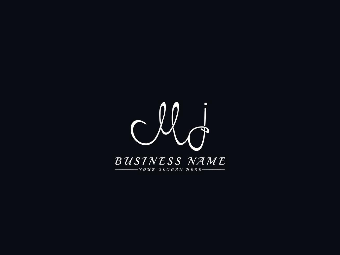 Feminine Mj Logo, New mj Signature Letter Logo Design vector