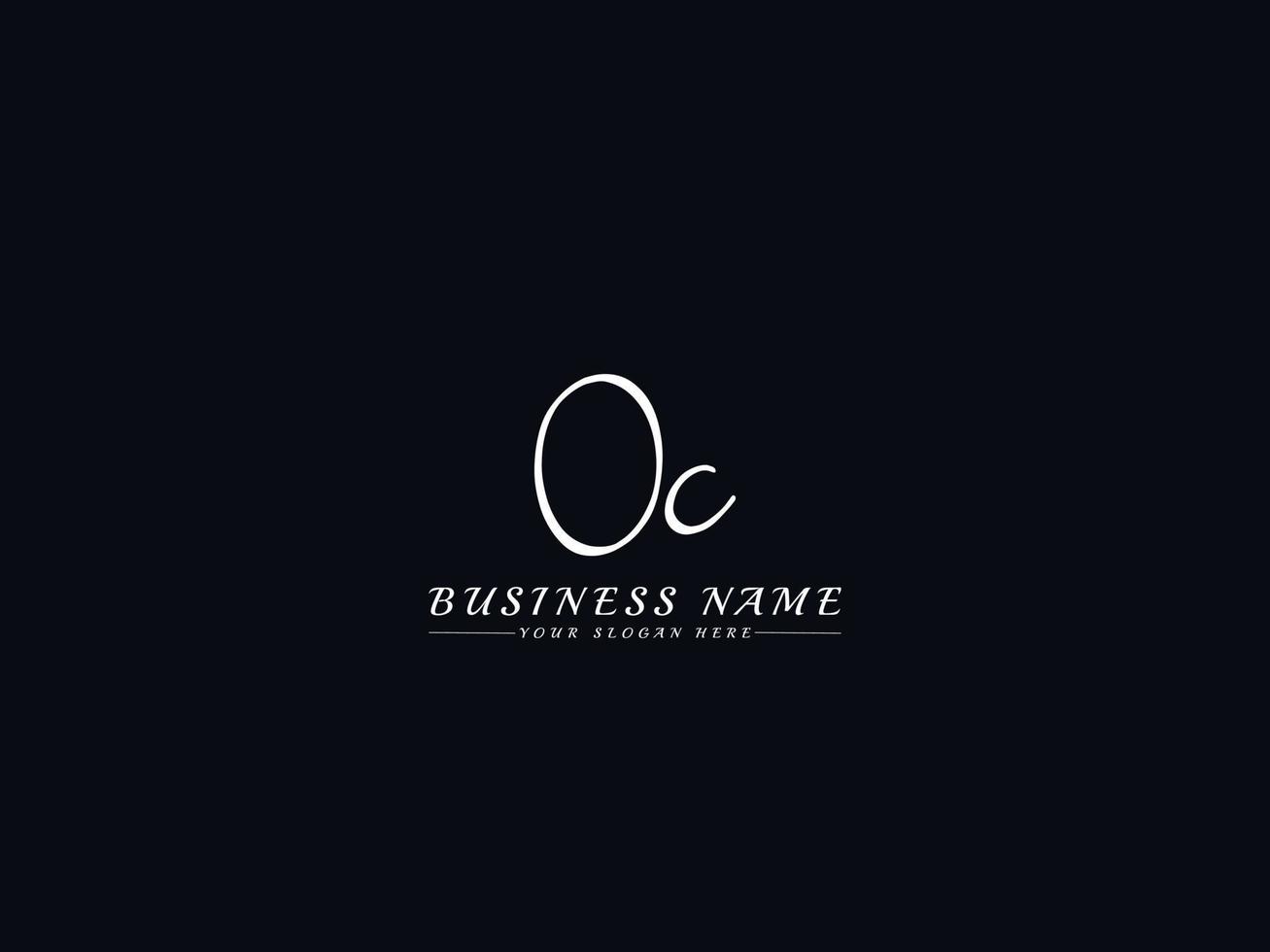 Signature Oc o c Logo Letter Vector Stock