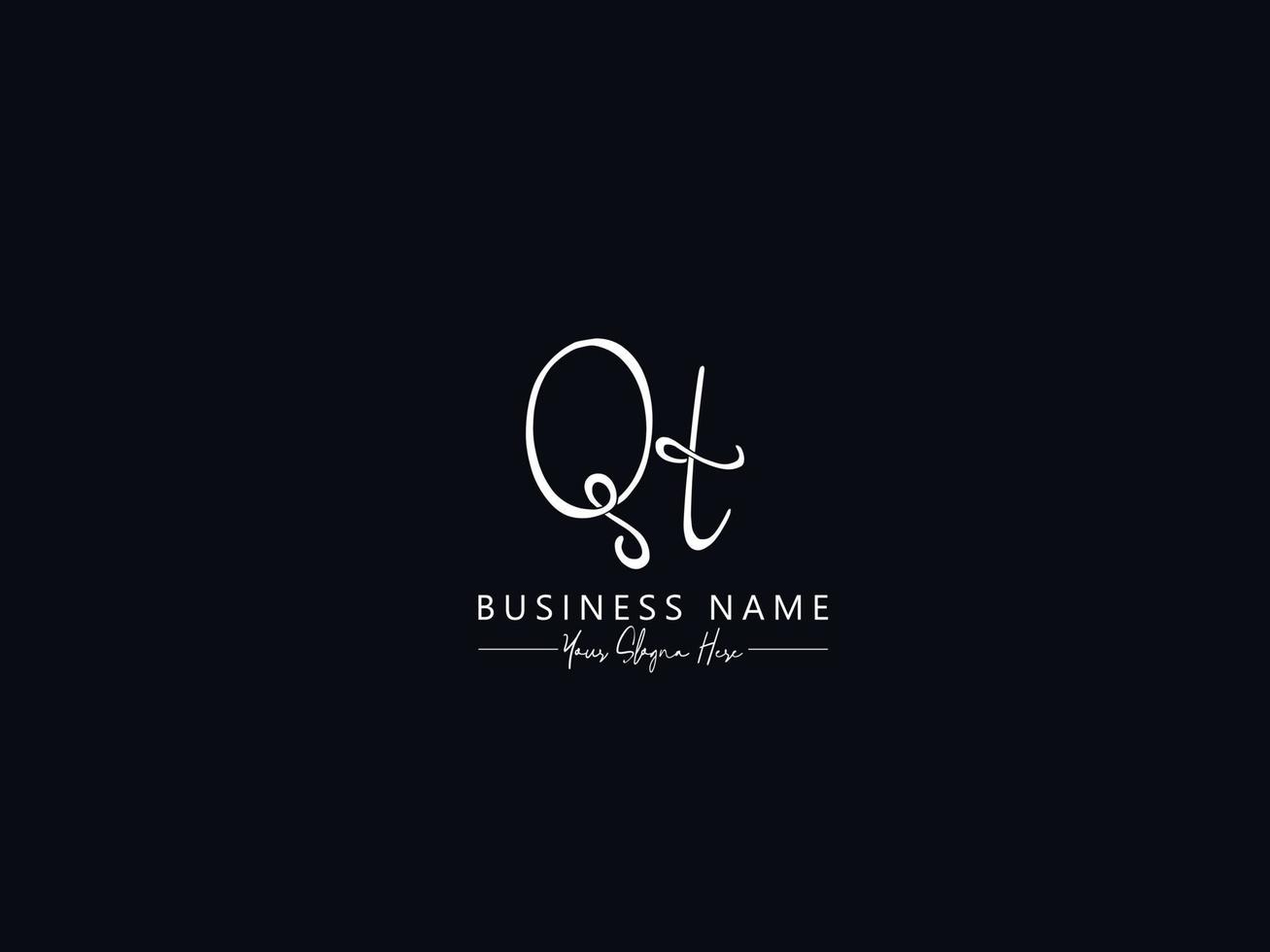 Abstract QT Signature Logo Letter Vector