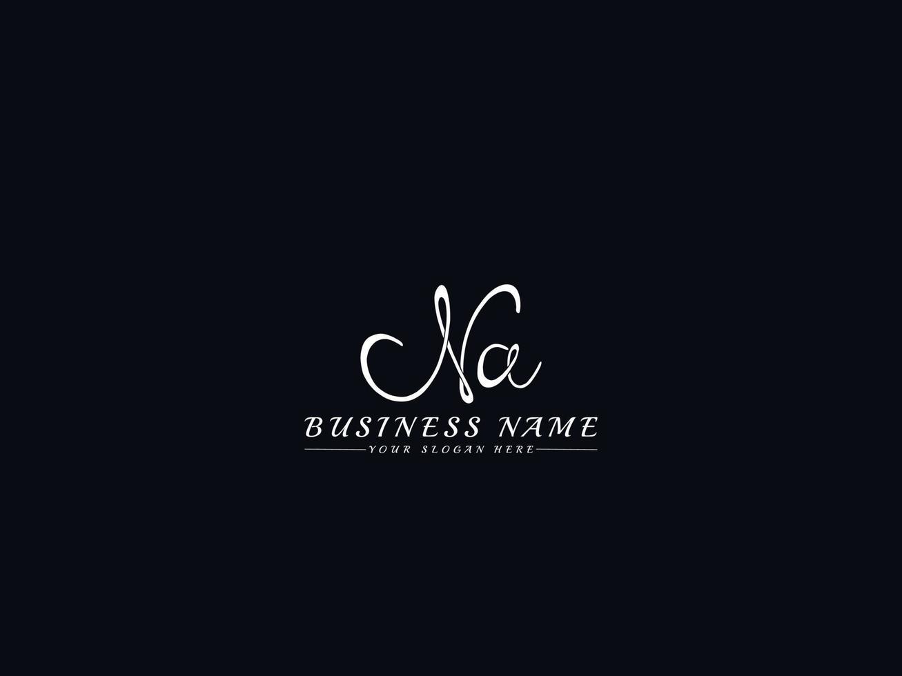 Signature Na Logo Letter Vector, Initial na Letter Design vector