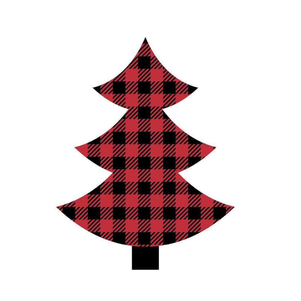 tree pattern at Buffalo Plaid. Festive background for design and print esp vector