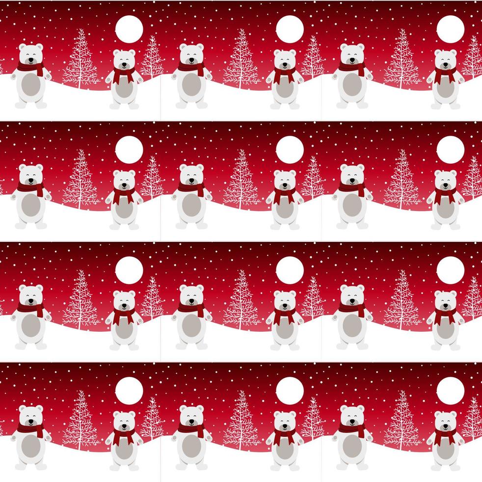 Cute penguin in Christmas and New Year winter seamless pattern. vector