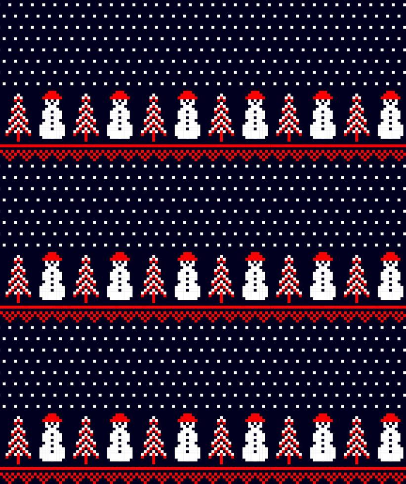 New Year s Christmas pattern pixel vector illustration eps