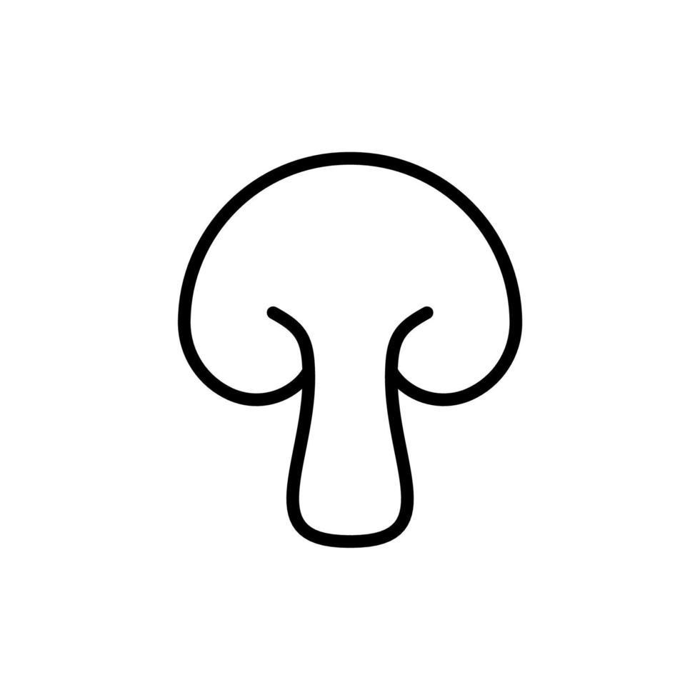 Outline, simple vector mushroom icon isolated on white background. eps 10