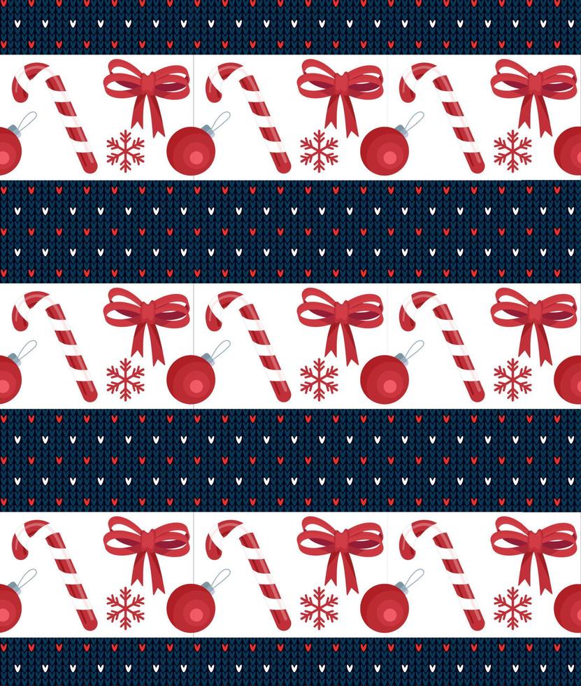 Knitted Christmas and New Year pattern esp 10 vector