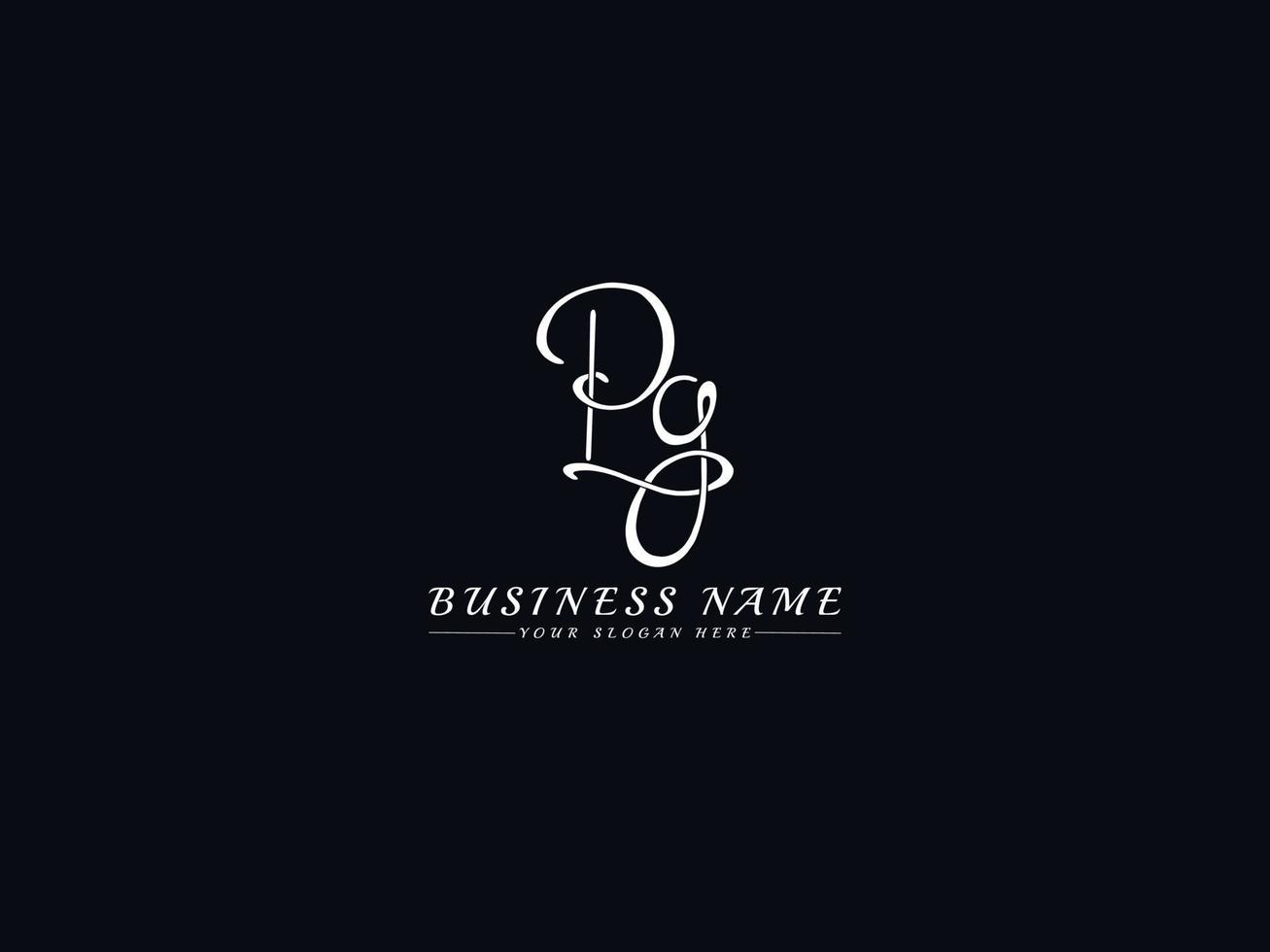 Initial Pg Signature Logo, Unique Pg Logo Letter Design vector