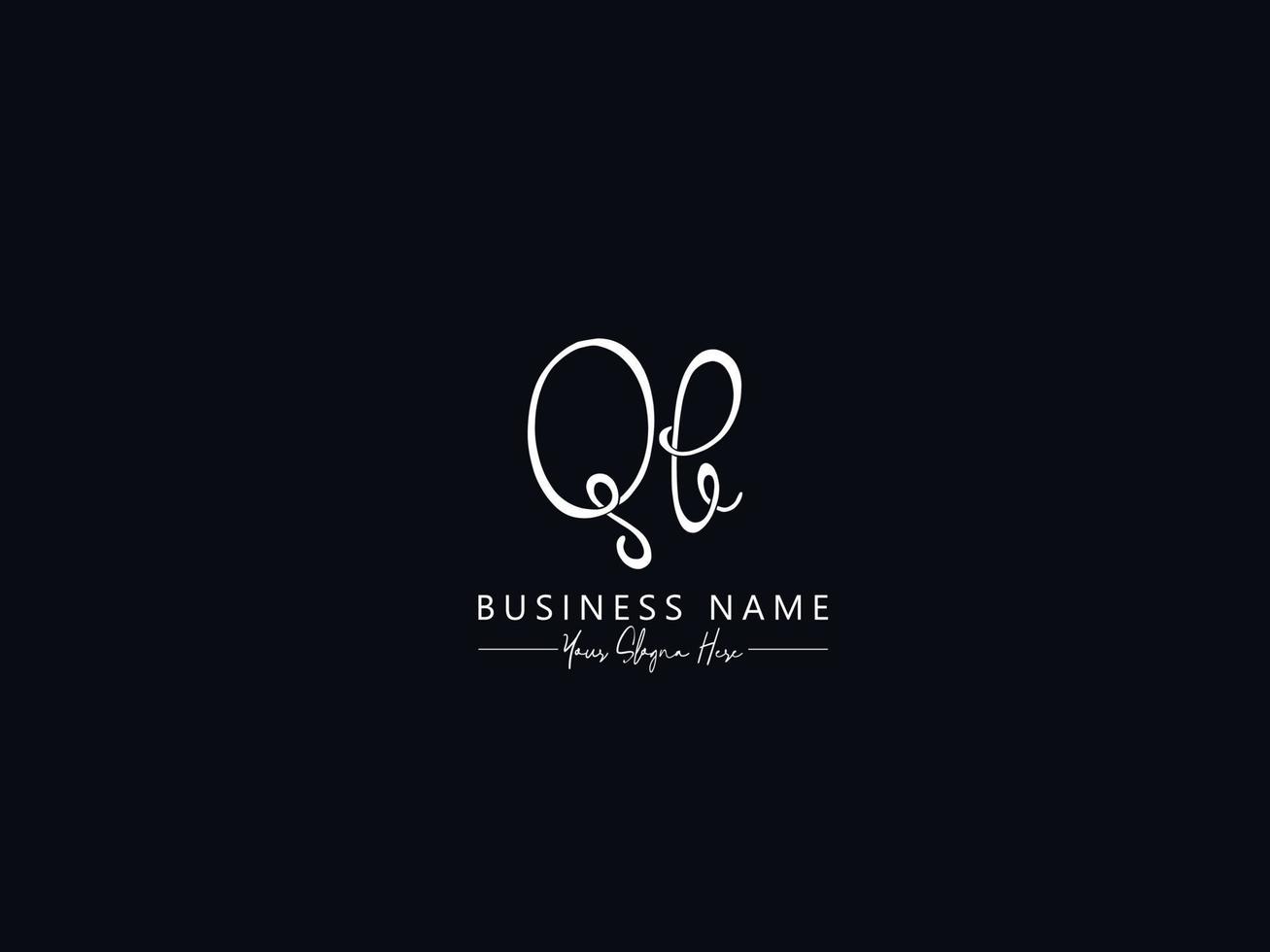 Abstract QB Signature Logo Letter Vector