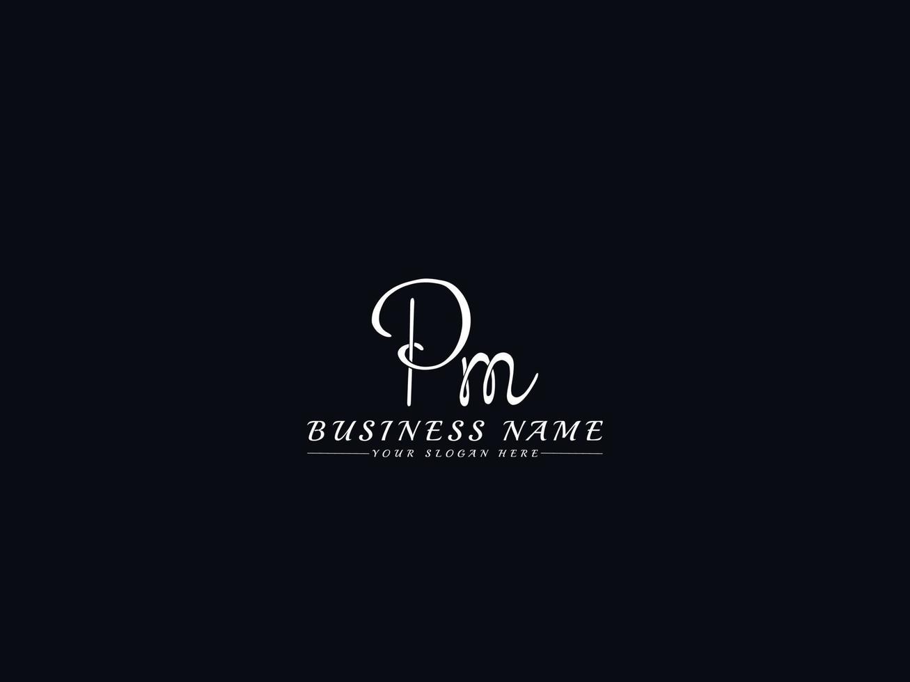 Initial Pm Signature Logo, Unique Pm Logo Letter Design vector