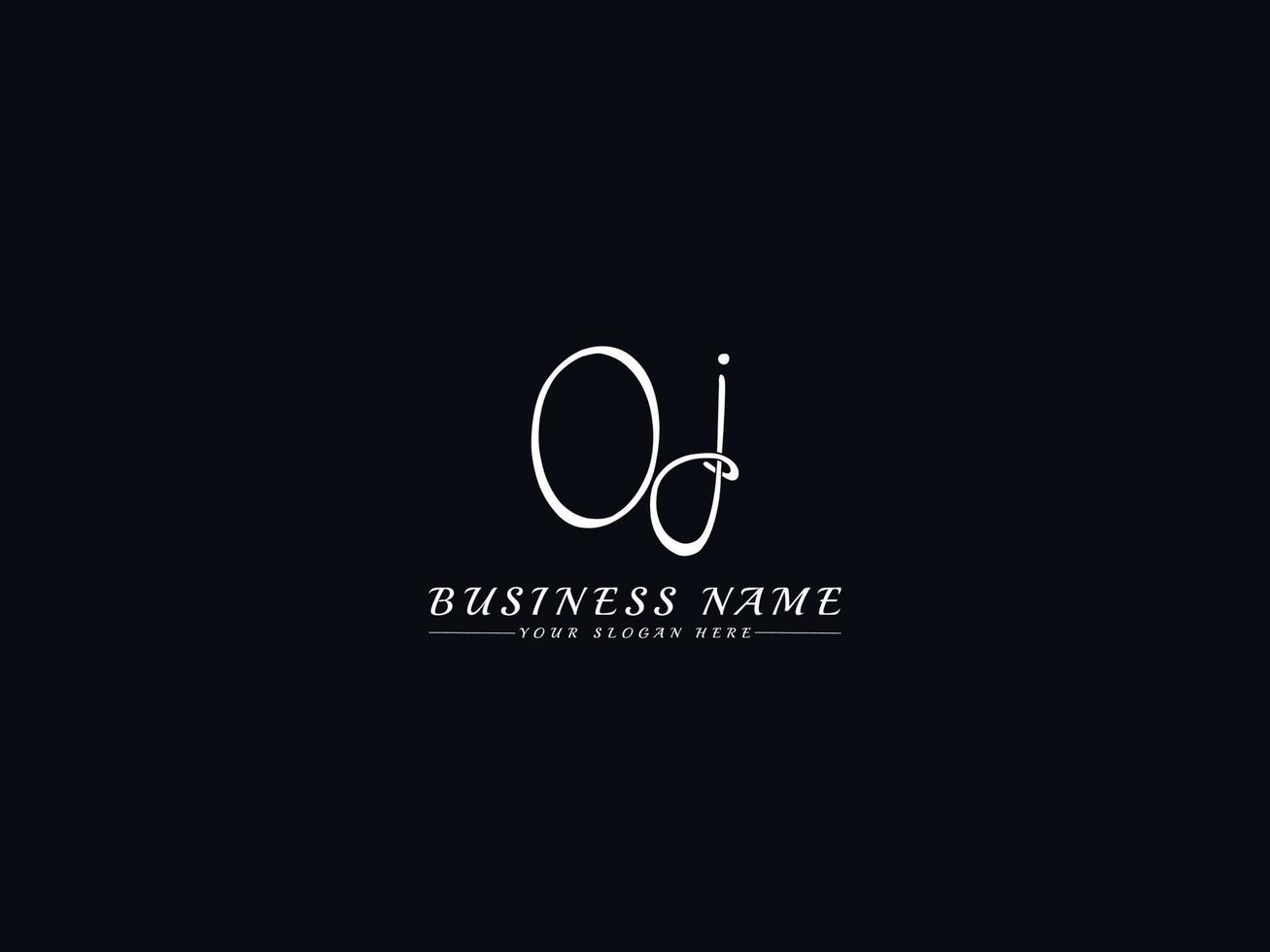 Signature Oj o j Logo Letter Vector Stock
