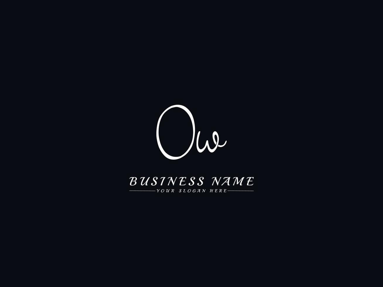 Signature Ow o w Logo Letter Vector Stock