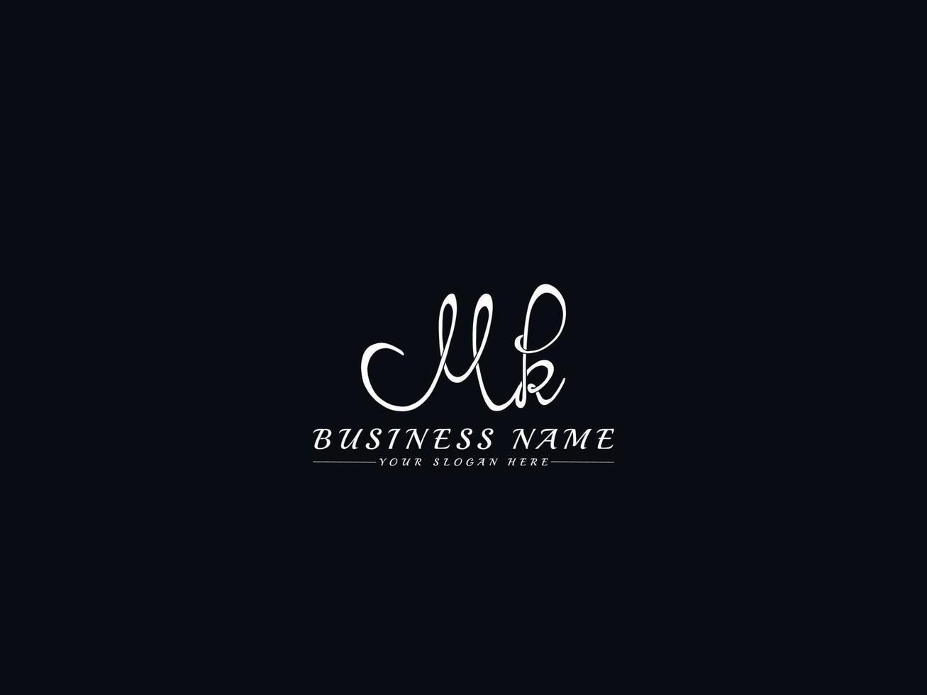 Feminine Mk Logo, New mk Signature Letter Logo Design vector