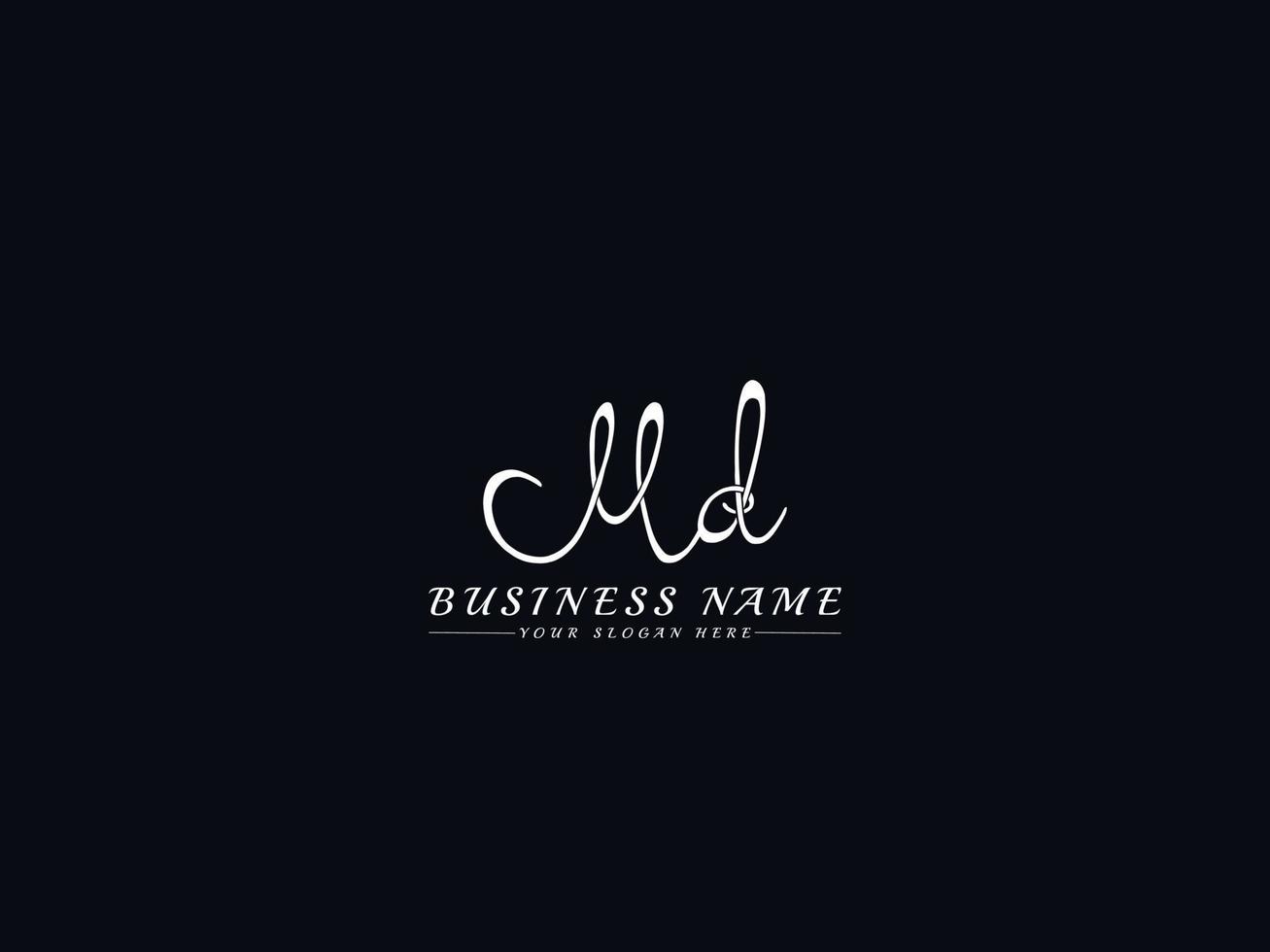 Feminine Md Logo, New md Signature Letter Logo Design 16087104 Vector ...