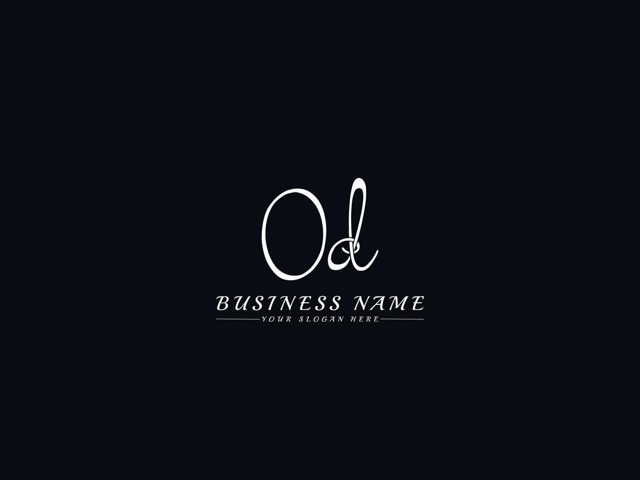 Signature Od o d Logo Letter Vector Stock