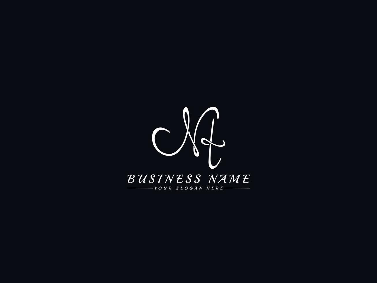 Signature Nt Logo Letter Vector, Initial nt Letter Design vector