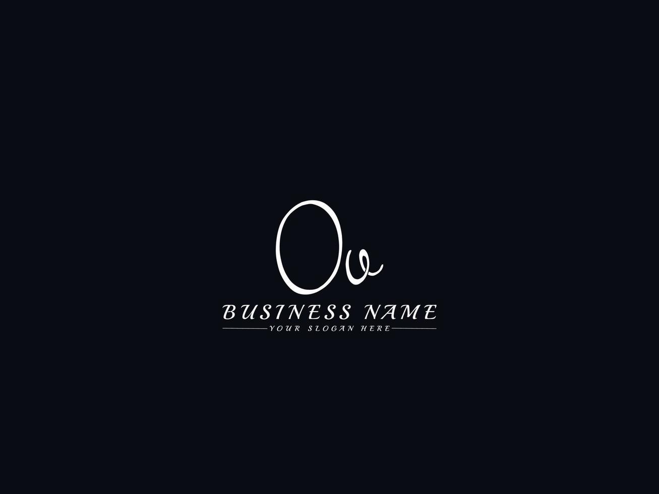 Signature Ov o v Logo Letter Vector Stock