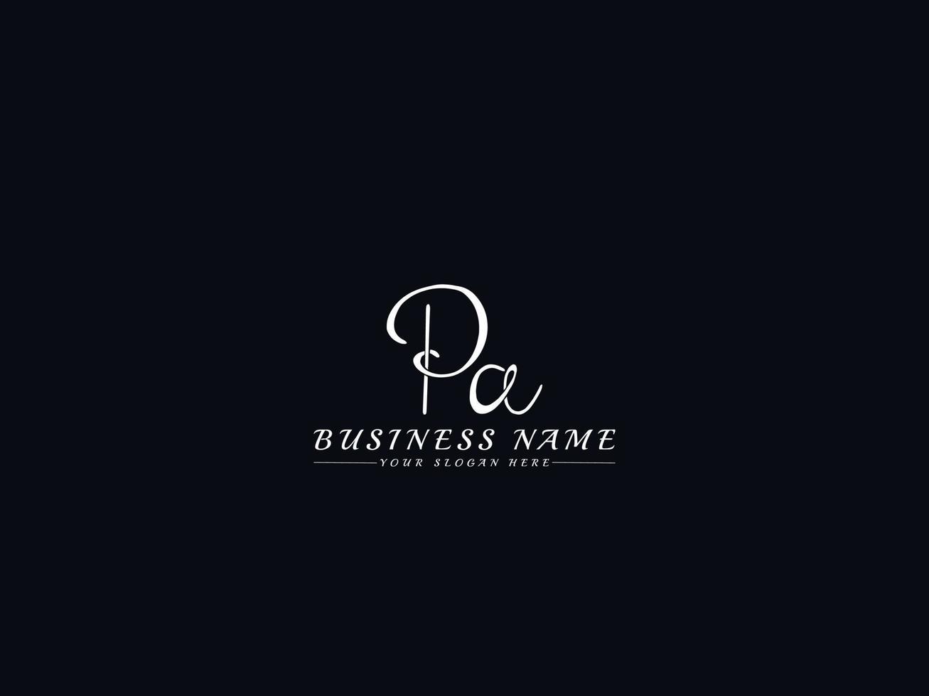 Initial Pa Signature Logo, Unique Pa Logo Letter Design vector