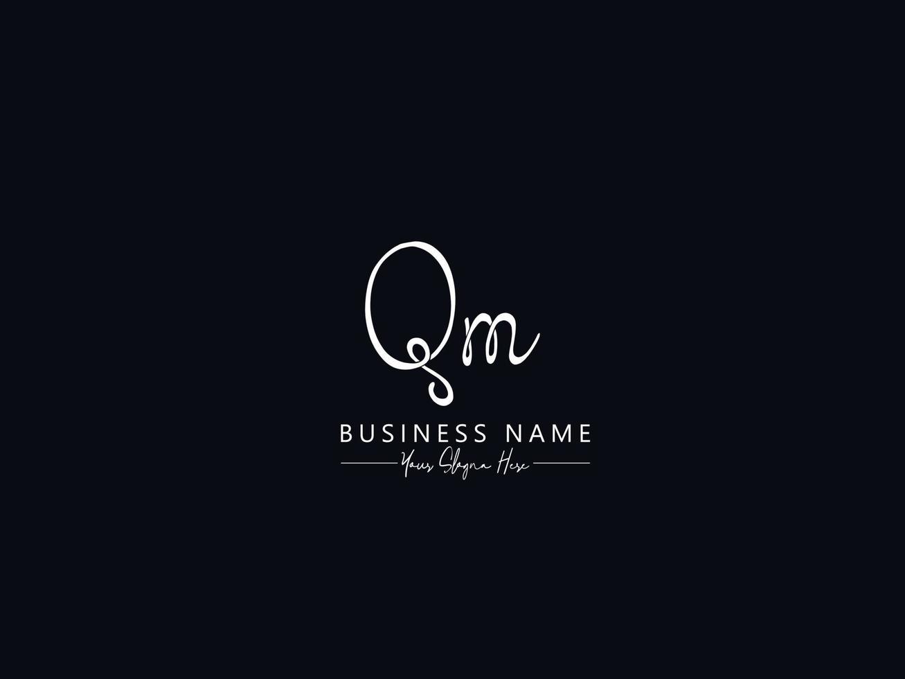 Abstract QM Signature Logo Letter Vector