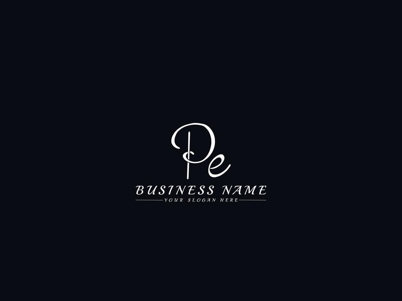 Initial Pe Signature Logo, Unique Pe Logo Letter Design vector