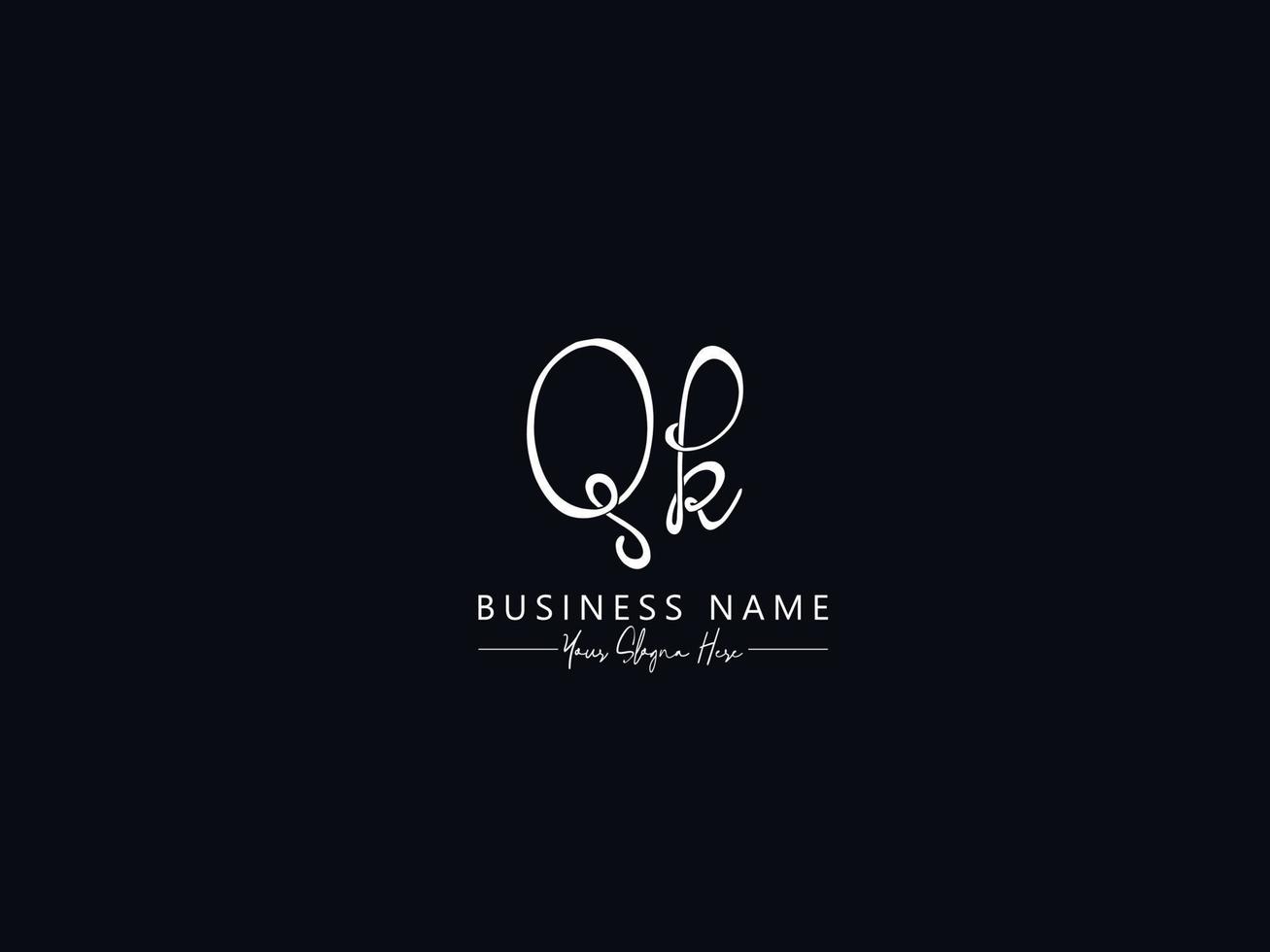 Abstract QK Signature Logo Letter Vector