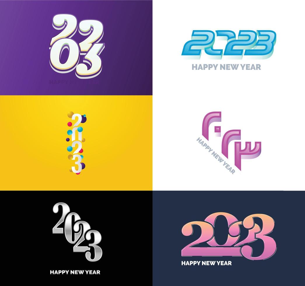 Big Set of 2023 Happy New Year logo text design 2023 number design template vector