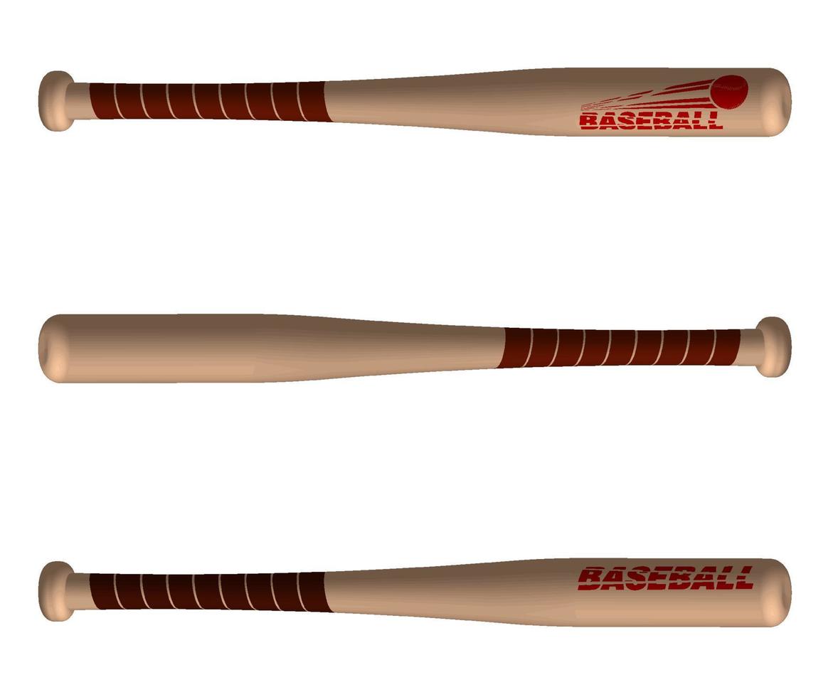sports wooden baseball bats. American national sport. Active lifestyle. Realistic vector