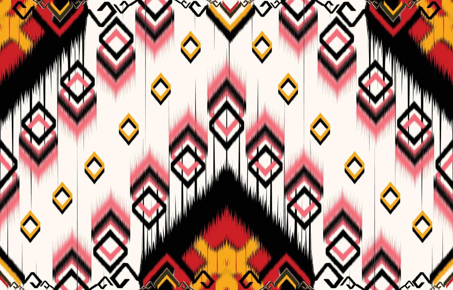 Ikat paisley. Geometric ethnic pattern oriental African American Pakistan,Asia,Aztec motif textile and bohemian.design for background, wallpaper,carpet print, fabric, batik,tile. Ikat pattern vector. vector