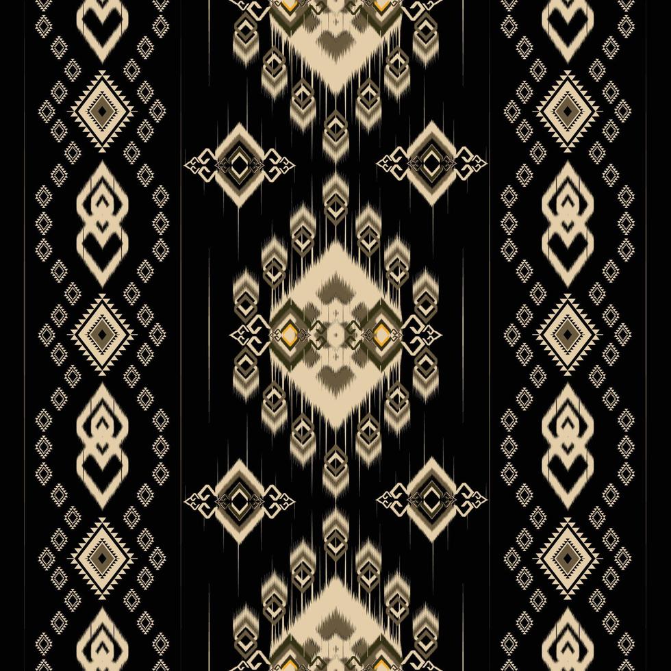 Paisley ikat. patrón étnico geométrico oriental afroamericano pakistán, asia, textil con motivos aztecas y bohemio. diseño para fondo, papel tapiz, estampado de alfombras, tela, batik, azulejo. vector patrón ikat.