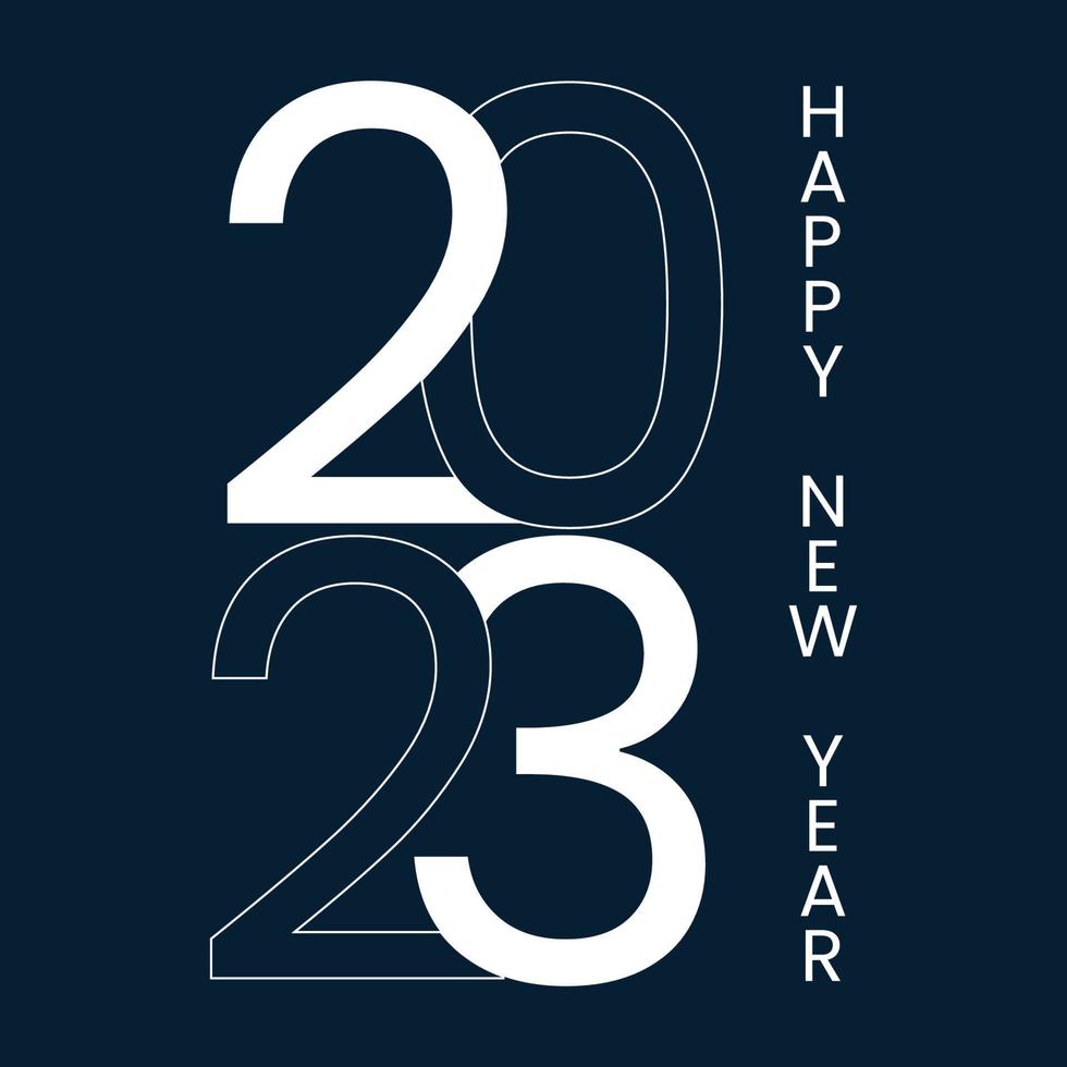 White ,blue and interconnected new year 2023 logo design vector