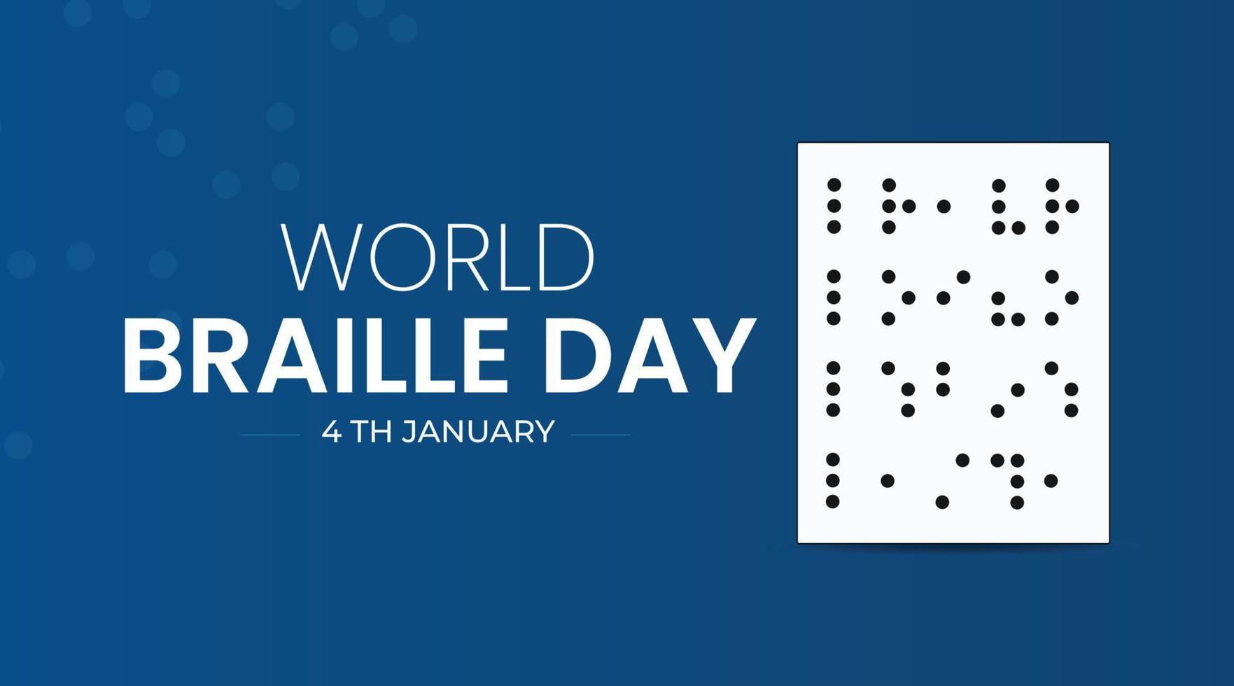 el día mundial del braille se celebra cada año el 4 de enero. ilustración vectorial vector