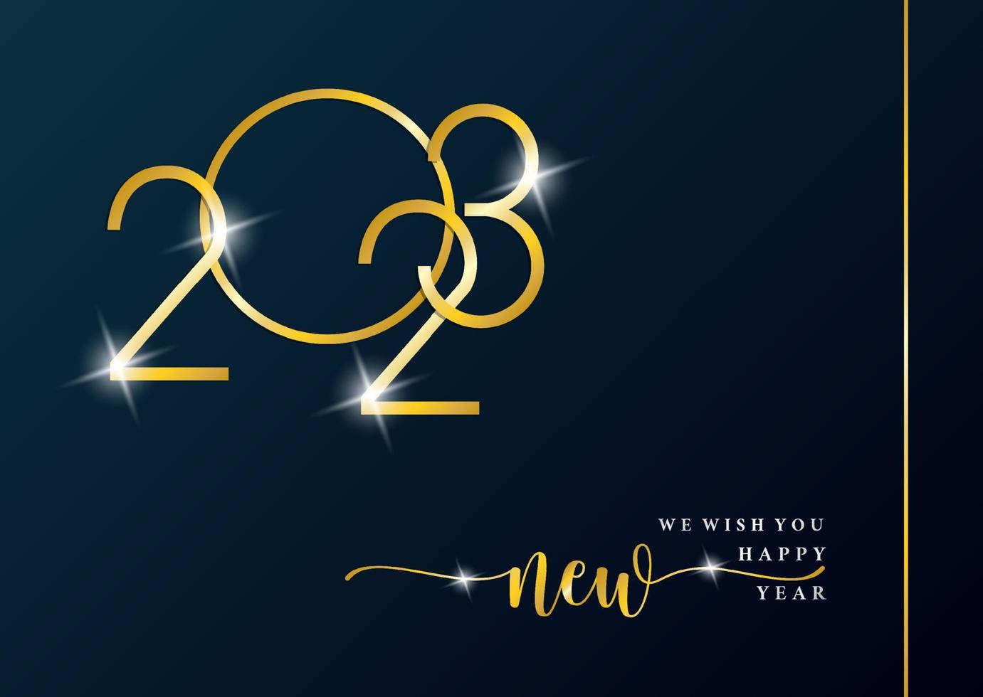 oro feliz año nuevo 2023 vector gratis