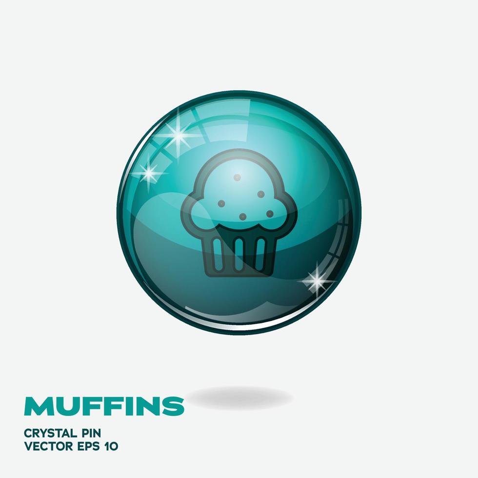 Muffins 3D Buttons vector