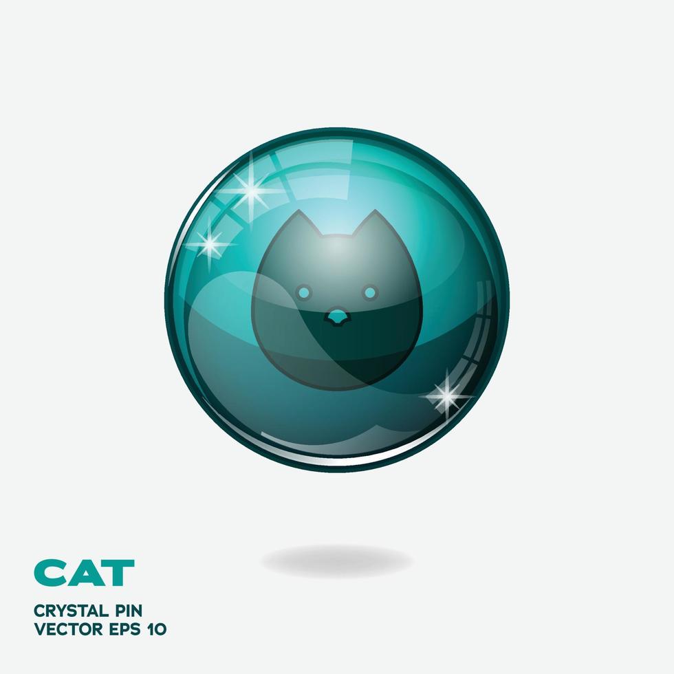 Cat 3D Buttons vector