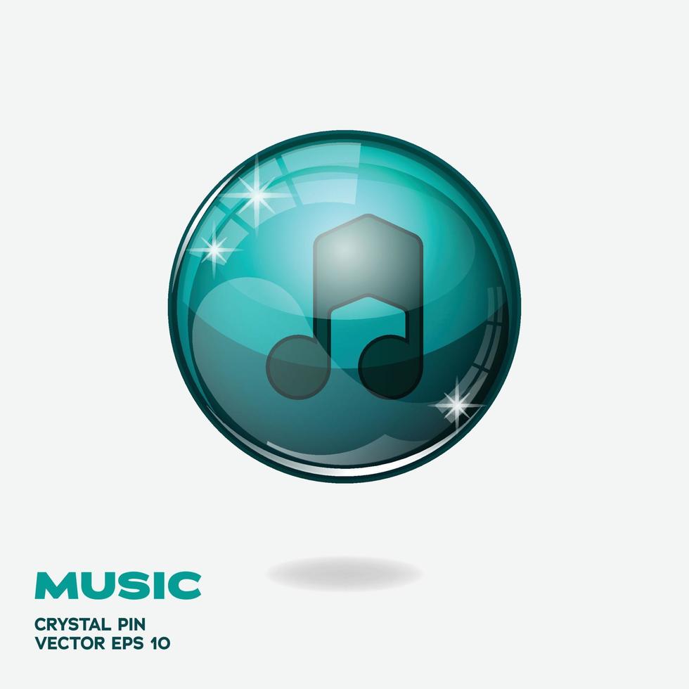 Music 3D Buttons vector