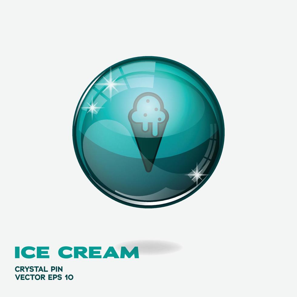 Ice Cream 3D Buttons vector