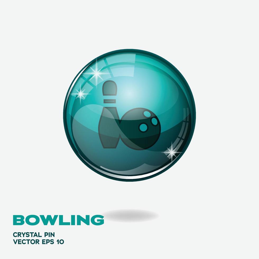 Bowling 3D Buttons vector