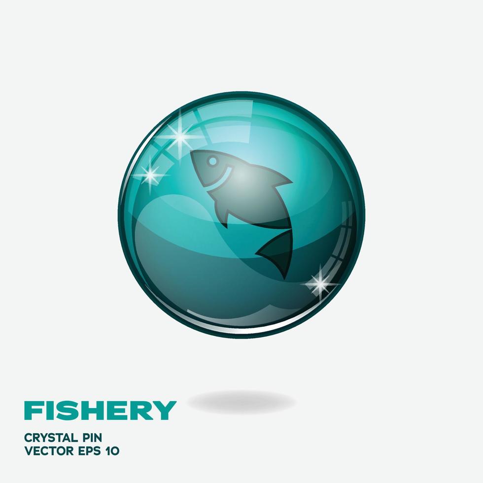 Fishery 3D Buttons vector