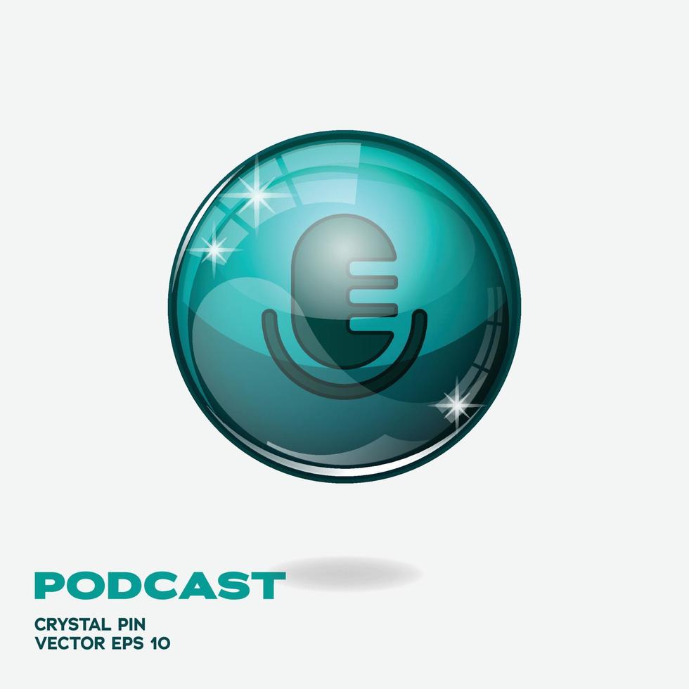 Podcast 3D Buttons vector