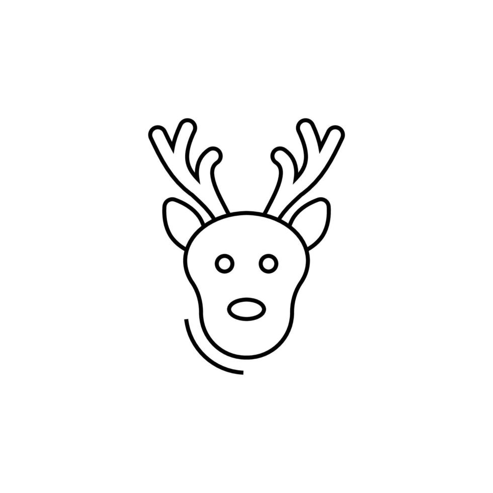 deer icon in line art style. Vector illustration