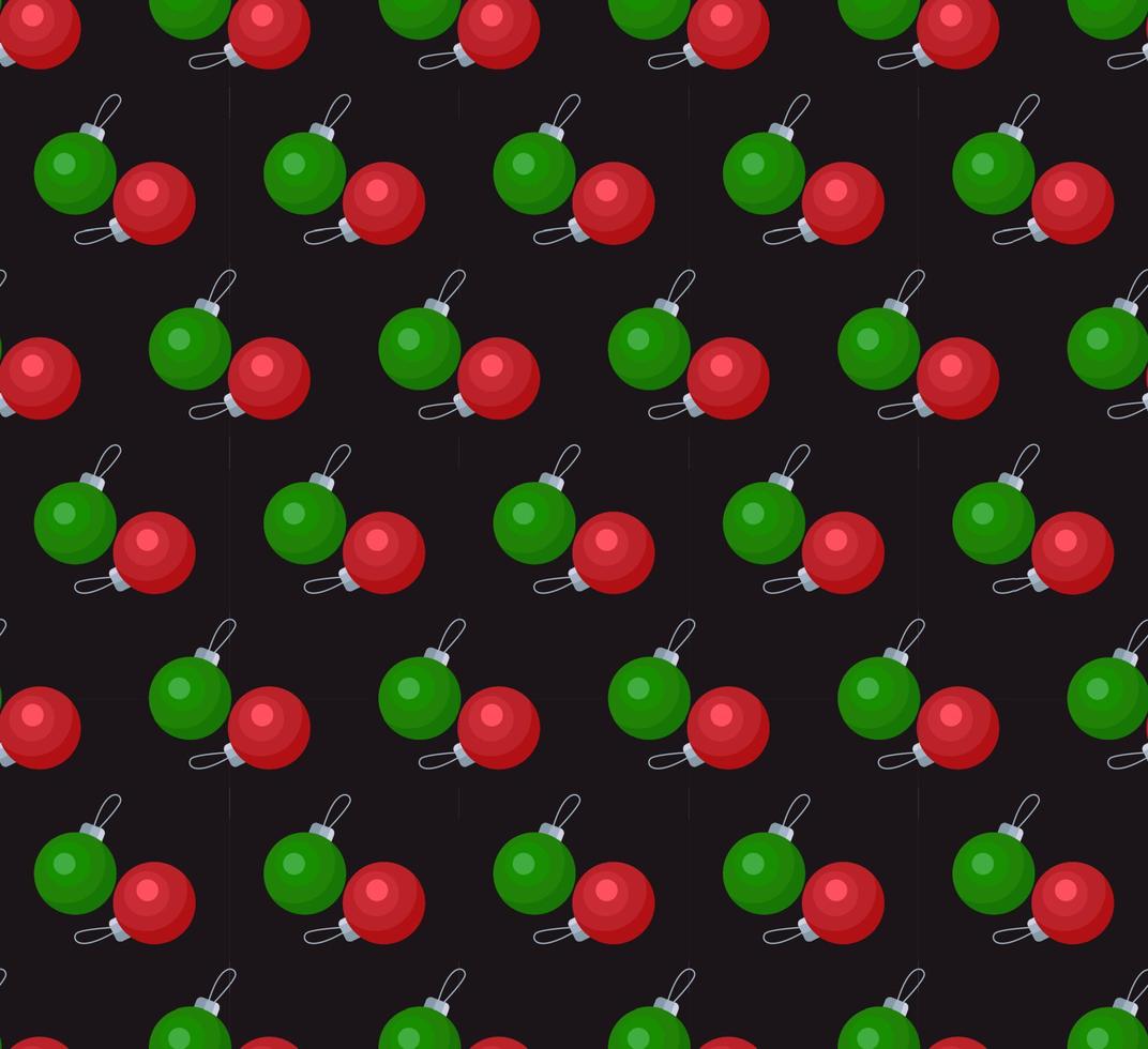 Vector seamless flat pattern with icons of Happy New Year and Christmas Day