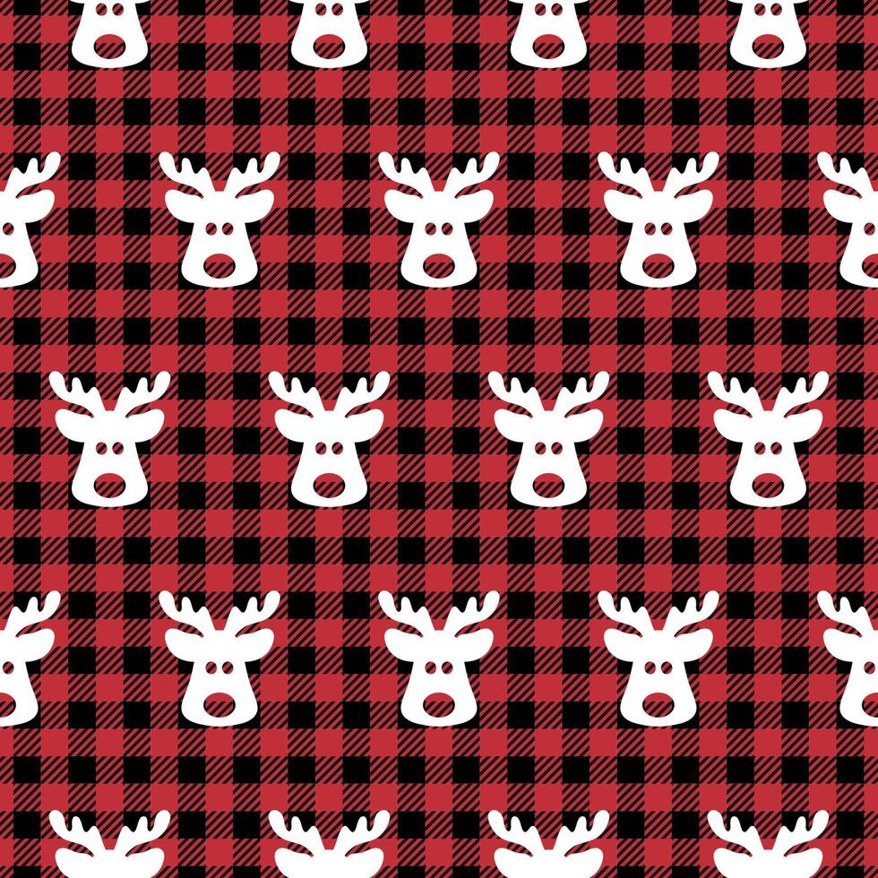 buffalo plaid christmas jingle bells en el fondo de la página de música. patrón festivo sin fisuras. ilustración vectorial vector