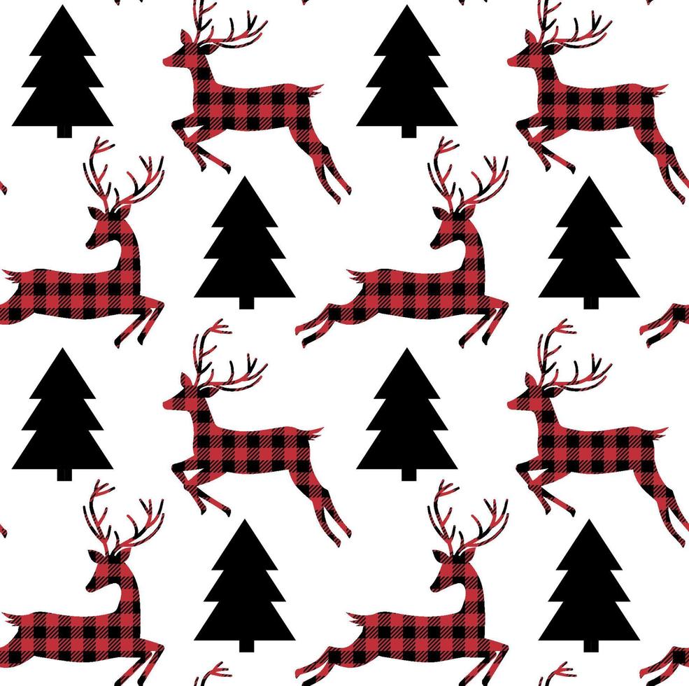 Christmas and New Year pattern at Buffalo Plaid. Festive background for design and print vector