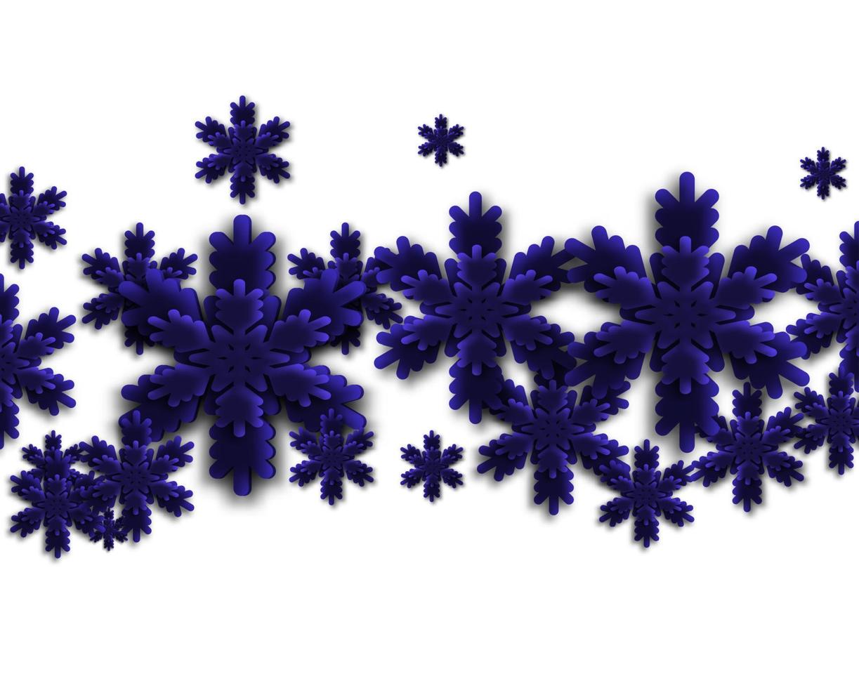 Christmas, Snowy background with light garlands, falling snow, snowflakes, snowdrift for winter and new year holidays. vector