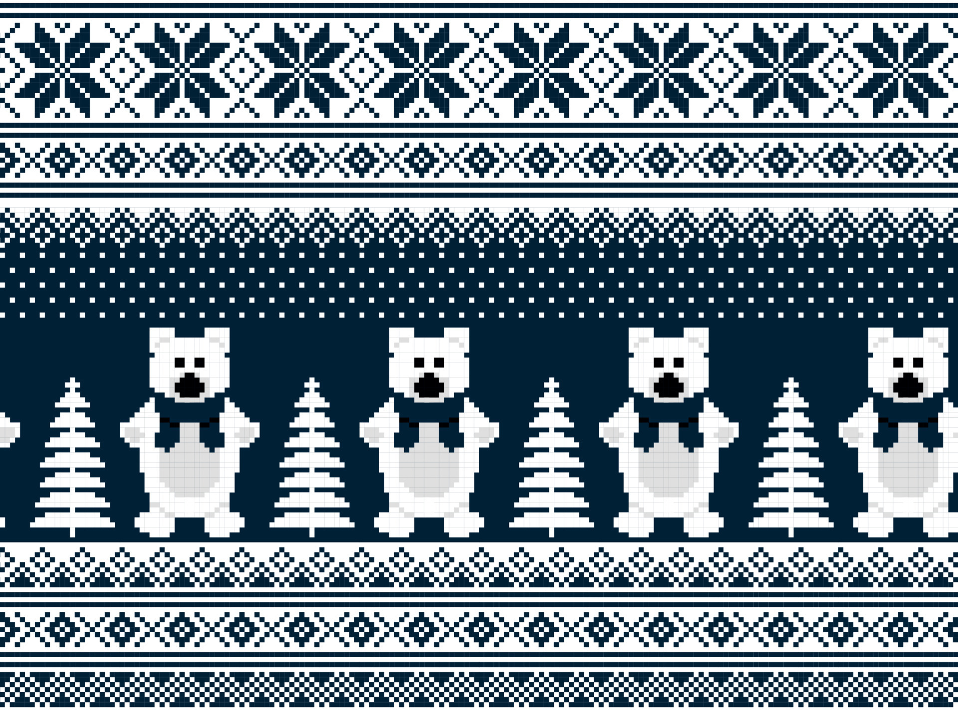 New Year's Christmas pattern pixel in bears vector illustration 16087826  Vector Art at Vecteezy