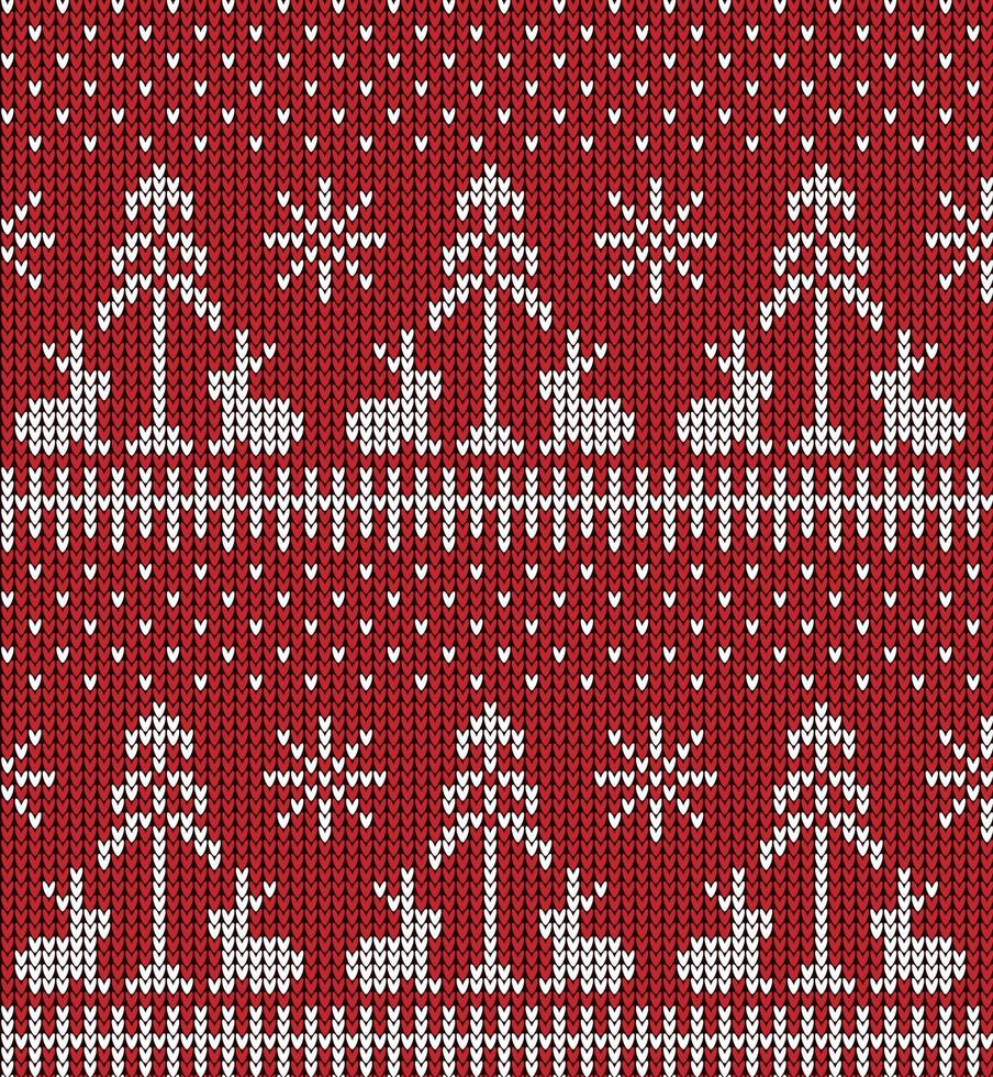 Knitted Christmas and New Year pattern in cow. Wool Knitting Sweater Design. Wallpaper wrapping paper textile print. vector