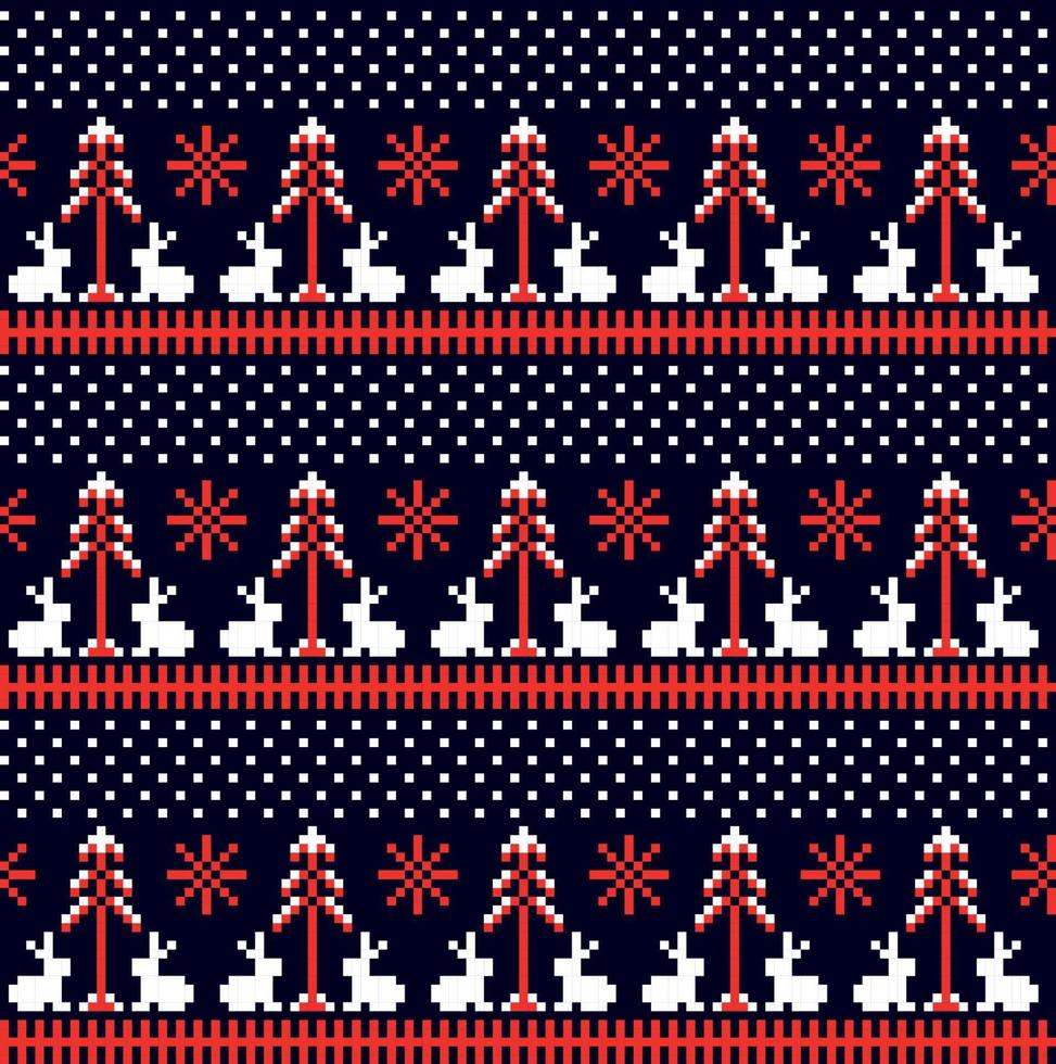 New Year s Christmas pattern pixel vector illustration eps